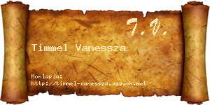 Timmel Vanessza névjegykártya